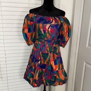 Colorful Off-Shoulder Dress
